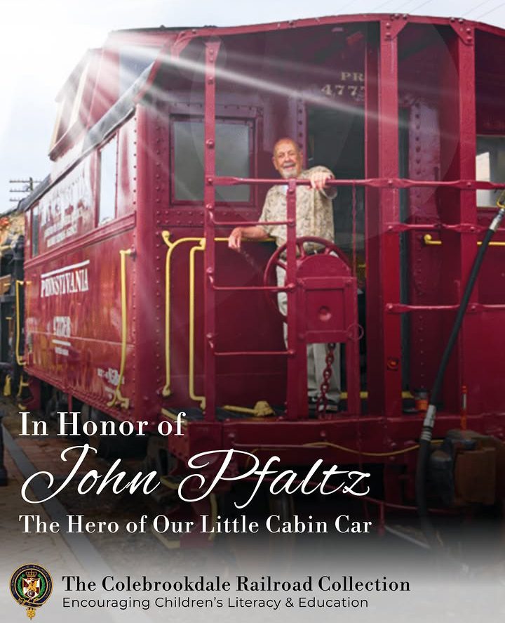 John Pfaltz standing on the back of Cabin Car 477768