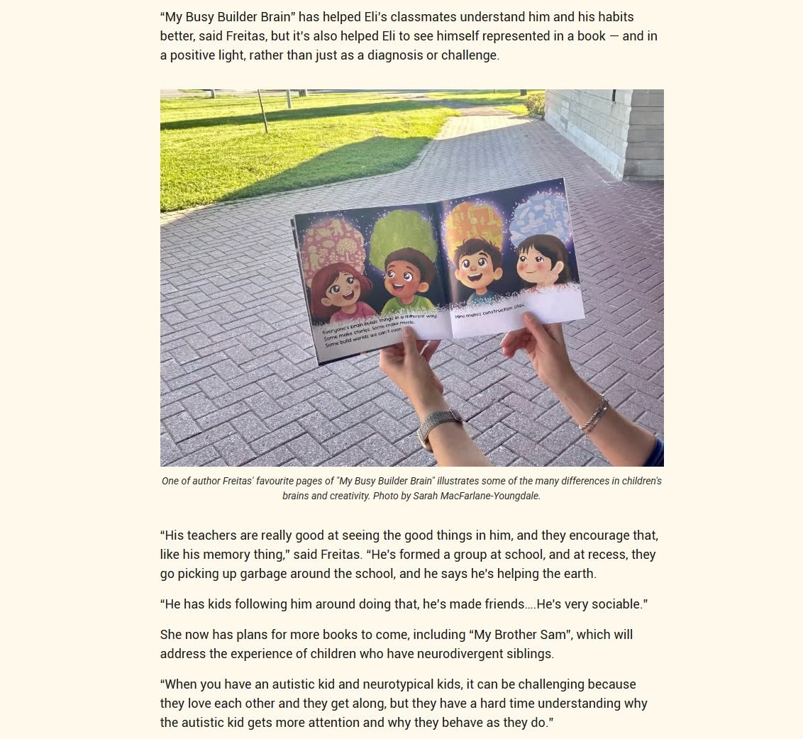 Person holding the open book outdoors showing diverse character illustrations